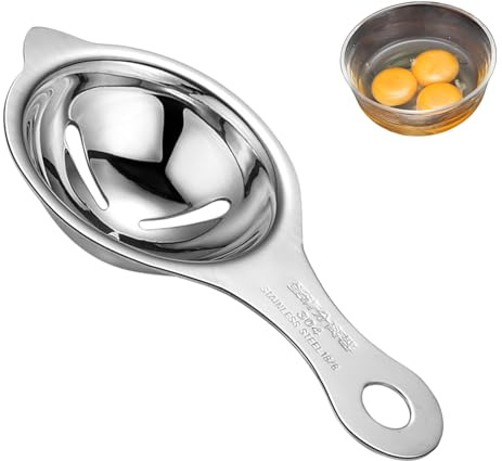 Egg Separator, Stainless Steel Egg White Separator and Egg Yolk Separator Egg Divider, Egg Strainer Spoon Filter Kitchen Baking Tools