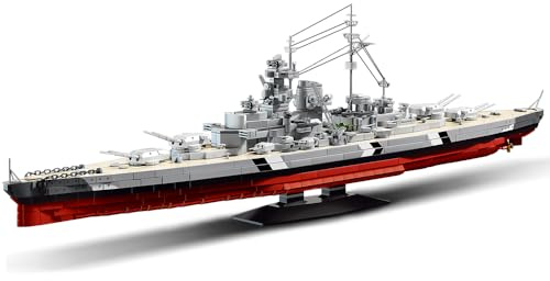 DUANT WW2 Bismarck Schlachtschiff Bausteinset,Eines der Militärserie MOC | Deutsche Eines der Militärserie Deutsche Bismarck Groß kriegsschiffe, Geeignet für Erwachsene Klemmbausteine Technik Schiff