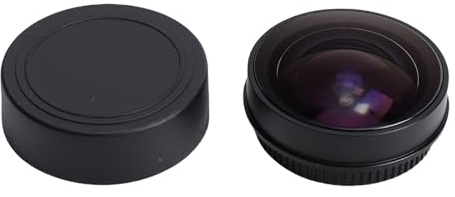Tbest Kamera Fisheye-lins Professionell Aluminiumlegering Optiskt Glas Vidvinkel 0,2X Effekt med 180° Perspektiv för DSLR Spegellösa Kameror 37 Mm Fäste