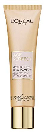 L'Oréal Paris Getönte Tagescreme, Feuchtigkeitsspendende Tagespflege mit Hyaluron, Für trockene und reife Haut, Age Perfect BB Cream, 01 Hell bis Mittel, 1 x 30 ml