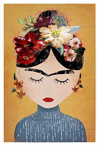 artboxONE Poster 120x80 cm Frida Kahlo Menschen FRIDA (Yellow Version) - Bild frida female frau
