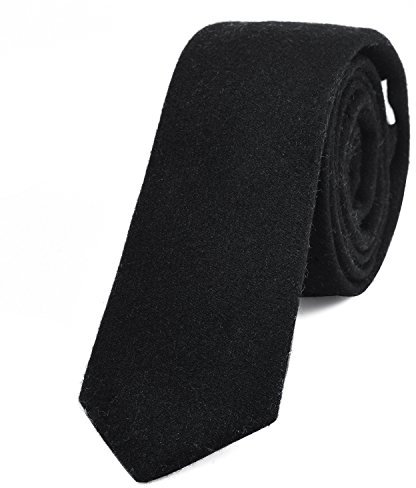 DonDon Herren Krawatte 6 cm Baumwolle schwarz