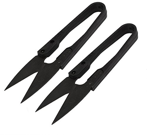 Aexit 2 Unids Negro Diseño de Primavera Mini U Forma Thrum Hilo Puntada Bordado Recorte Tailor Craft (model: I4342IV-2041JN) Tijeras Cortadores Tijeras