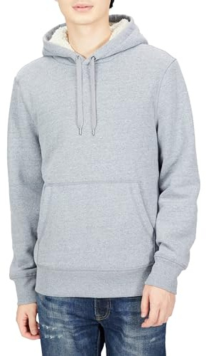 Amazon Essentials Sudadera con Capucha y Forro Polar Hombre, Gris Claro Mezcla, L