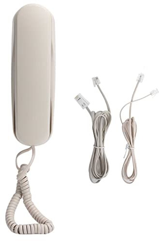 Wall Mounted Phone, Mini Desktop Fixed Trimline Corded Telephone, Integrate Hearing Aid Technology, with Storage/Caller ID/Telephone, Voice Call Function Classic Telephone