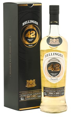 HELLINGER 42 Rauch - Sächsischer Single Malt Whisky - 46% Vol. Alkohol 700ml - Mit Noten von Orange, Apfel, Vanille & Honig – Dresdner Whisky Manufaktur – Räucherung über Torf, Reifung im Bourbonfass