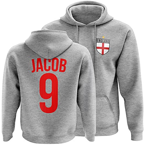 Purple Print House England Hoodys for Men - England Flag Badge Custom Name and Number Hoodie - Football Personalised Retro Europe Summer 2026 Footy Gifts for Him - Unique Cup Footie Hood
