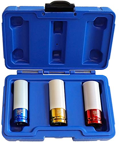 S&R Kraft-Schoneinsätze Set 1/2 – 17-21 mm für Alu-Felgen | Radschrauben & Radmuttern – Chrom-Molybdän Stahl, geeignet für Schlagschrauber und Drehmomentschlüssel, Vierkantantrieb