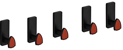 WYJRO 5 Stück lochfreier Aluminium-Badezimmerhaken,garderobenhaken, Selbstklebende Toilette, Nahtlose Türgarderobenhaken,Black red