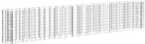 vidaXL Gabion Raised Bed Made of Galvanised Iron - proof and Weather-, Suitable for Outdoor Use, Adds Beauty to Garden/Patio, Requires Assembly