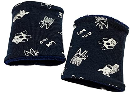 Britta Meier Kinder Pulswärmer (1-6 Jahre), aus der Nähwerkstatt, Baumwolle, Innen Baumwoll-Fleece (Dunkelblau-Cool-Boy)
