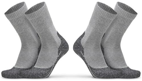 PRS Calcetines de senderismo para hombre, transpirables, antiampollas, ideales para senderismo, caminatas, montaña, Trail Outdoors Sports, 2 pares