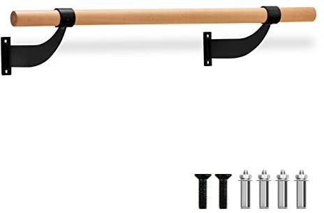 GOPLUS - Barra de danza clásica de pared de 120 cm, barra de ballet de madera maciza con altura fija, poco espacio, para niños y adultos, apta para yoga, estiramientos, entrenamiento