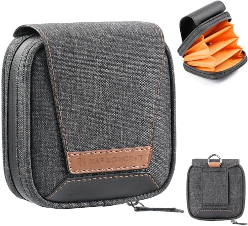K&F CONCEPT Estuche para Filtro de Lente, Capacidad para 4 filtros de hasta 95 mm, Bolsa Impermeable para Filtro de Lente de cámara para filtros Redondos o Cuadrados, filtros UV ND CPL