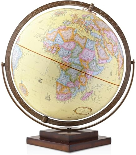 Waypoint Geographic Revolution Globe, 12” Diameter Desktop World Globe, Gyromatic Full-Swing Movement, Decorative For Home or Office Decor, Antique