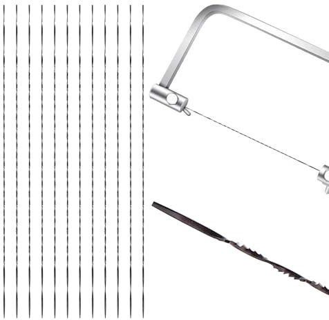 VooGenzek 12 Pezzi 2# Lame per Sega a Scorrimento con Denti, Lame da Traforo con Dentatura, Sega a Lame con Denti a Spirale, Lame per Seghe a Scorrimento, per Taglio dei Metalli Segatura Intaglio(2#)
