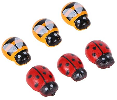 Happyyami Lieferungen 120 STK Holzspielzeug Miniatur-puppenhauszubehör Korbflechten Zubehör Holzhandwerk Mini-Simulation Marienkäfer Spielzeug Spielzeuge Sammelalbum Klein Hölzern Kind