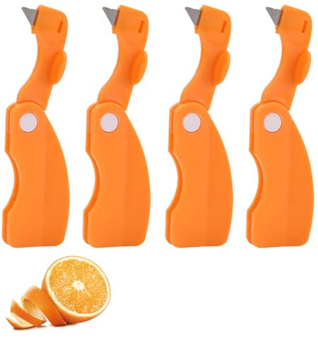 Pelador de cítricos, 4 piezas, multifuncional, para naranjas, limones y pomelos