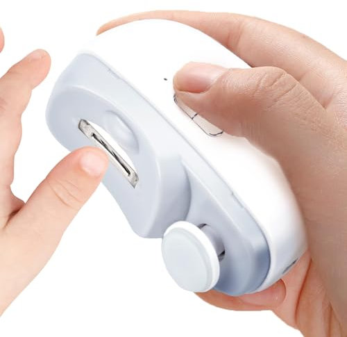 VIRIECH Elektrischer Nagelknipser, Wiederaufladbare 2-Gang-Automatische Nagelschere, Sichere Baby-Nagelfeile mit LED-Licht, Tragbarer Elektrischer Nagelschneider für Kinder und Erwachsene, Maniküre