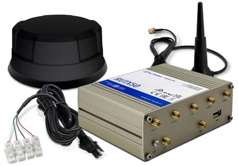 Teltonika RUTX50 mit Panorama Antenne schwarz (4 x 5G/4G, 2 x WLAN, 1 x GPS, 1 m Kabel)