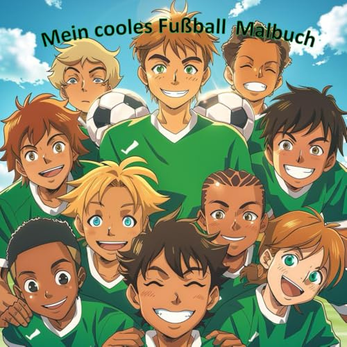 Mein cooles Fußball Malbuch: 50 moderne, coole und freundliche Fußball Ausmalmotive für Kinder. Enthalten sind z.B.: Feldspieler/in, Torhüter/in, ... Spielfelder, Pokale, Fußballschuhe