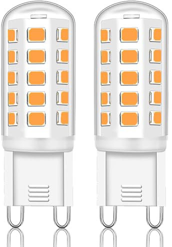 Mizlay 2er Leuchtmittel G9 LED Warmweiß 2700K, Lampe LED G9 4W Ersatz 40W Halogenlampe, AC220-230V GU9 Birne Steckbirnen Kein Flackern Nicht Dimmbar