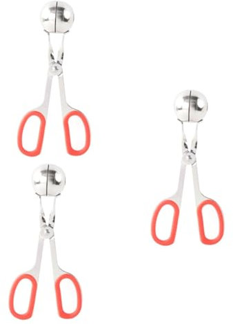 DECHOUS 3 Pezzi Di Piccole Pinze Per Polpette Pinze Antiaderenti Forbici Da Cucina Stampo Per Torta Ghiaccio Riso Forma Colore Casuale