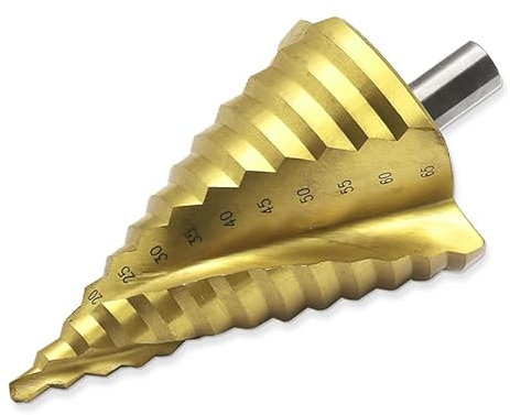 6-65mm/6-60mm HSS Rundschaft Stufenbohrer Spiral Metall Holzbearbeitung Stufenbohrer Lochbohrer Zimmerei Holzwerkzeuge(Titanium 6-65mm)