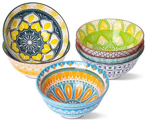 Yopinmall Keramik 6er Set 22 OZ, 15 CM Porzellan Schalen Müslischalen Dessertschalen Suppenschalen für Müsli Suppen Salat Nudeln Ramen Reis