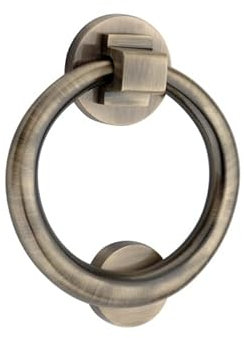 Infinity Decor Heurtoir de porte en laiton massif de 12,7 cm avec finition en laiton antique – Heurtoir de porte à main de qualité supérieure pour meubles de porte d'entrée