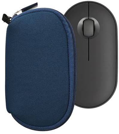 kwmobile Funda Compatible con Logitech Pebble Mouse 2 M350s / M350 - Estuche de Neopreno con Cremallera para ratón - Carcasa en Azul Marino