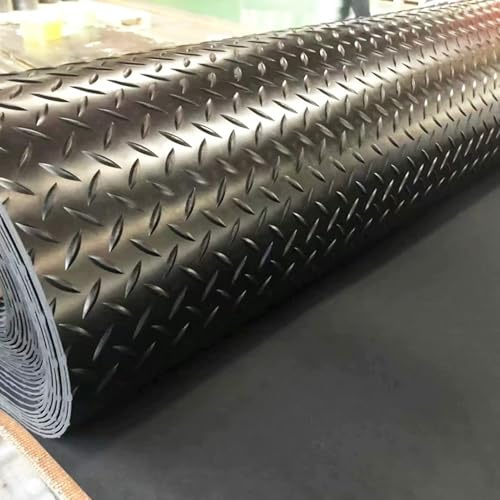 Innovz Suelo Goma Caucho Diamantado Alfombras de Garaje, Rollo de Suelo Impermeable para Hogar Gimnasio Cocina Coche Camiones, Rollo de Alfombrilla Antideslizante(2 x 1.8m/6.6 x 5.9ft)