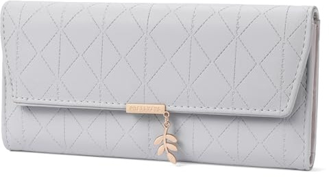 FALAN MULE Geldbörse Damen im Langformat, Portemonnaie Gross für Frauen PU Leder mit 9 Kartenfächern Lang Portmonee Damen Geldbeutel groß mit Reißverschluss Münzfach und Vielen Fächern, Clutch