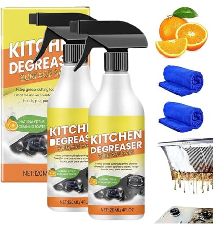 Limpiador de espuma desengrasante de cocina, spray de limpieza desengrasante resistente, limpiador de manchas de utensilios de cocina para el hogar, potente loción de limpieza concentrada, para