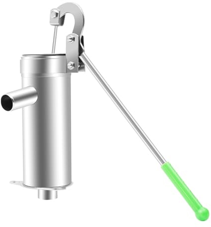 PUDLOR Saugpumpe Wasserpumpe, Edelstahl Manuelle Wasserstrahlpumpe Schwengelpumpe Abnehmbarer Hebel Prinzip 8 Meter Pumptiefe 1.3mm Pumpenkörper Dicke für Garten, Park, Teich