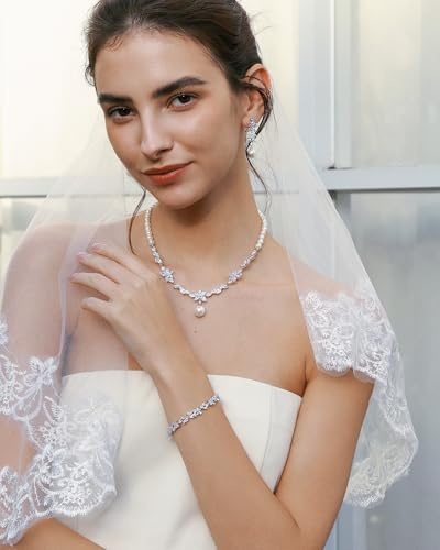 FANCIME Wisteria wisteria wisteria pärlor smycken kollektion för kvinnor sterlingsilver simulerade diamantörhängen armband lila bröllopsdag födelsedag ädelt smycke present till fru kvinnor brud dig