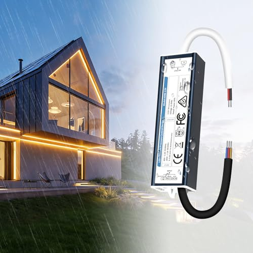KSIBNW LED Trafo 12V 60W 5A Netzteil Adapter IP67 Outdoor Wasserdicht Transformator, Treiber 230V AC auf DC 12Volt Konstantspannung Niedervolt Schaltnetzteil für Außen LED Streifen