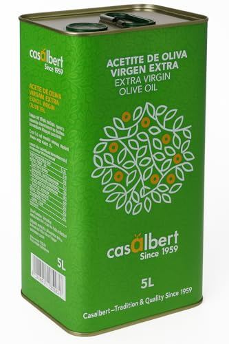 Casalbert Extra Virgin Olive Oil 5 Litre Tin – Premium Cold Pressed Spanish Olive Oil, First Cold Extraction, Ideal for Cooking, Salads & Dressings
