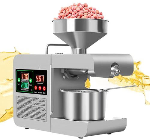 Macchina automatica della pressa dell'olio per noci e semi - Macinino commerciale, velocità di pressatura 3-5 kg/h, ideale per arachidi, girasole, cocco e soia