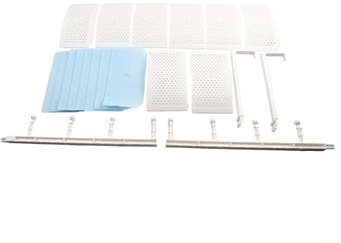 Honseadek Deflector de viento ajustable para aire acondicionado, montaje en pared, deflector de salida antisoplado directo con flujo multidireccional, cubierta de ABS para el hogar (filtro de algodón)