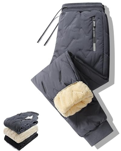 Generiska Polar Supply fleecebyxor, polar Supply byxor för kvinnor, män, polarbyxor, fodrade isolerade joggingbyxor, snö, termiska joggingbyxor, unisex, Gary-cuffed, M