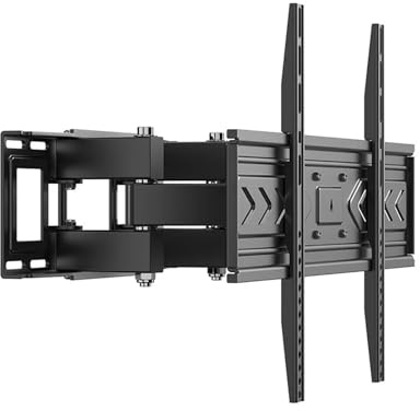26-60 Inch Flat Curved TVs Wall Mount Full Motion Bracket, Extending Arm Articulating, Swivel Tilt, VESA 400x400mm