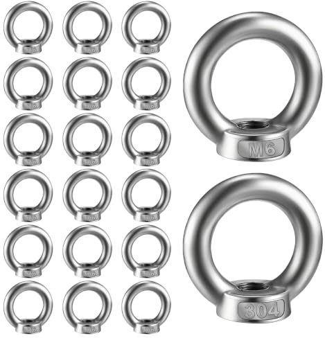 20 Piezas Tuerca de Anillo M6, Tuercas Anular, Anillos de Elevación