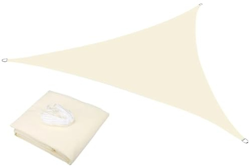 Vela Ombreggiante Triangolare Tenda parasole impermeabile da 2/3/3,6/5 m, con baldacchino triangolare, protezione UV, for patio, cortile, giardino, prato, tenda sole(Beige,2x2x2M)
