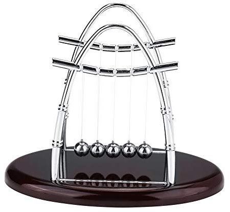 Berceau Balance Balles en Acier Physique Science Puzzle Bureau Gadgets Pendule Ornements Jouet avec Base en Bois