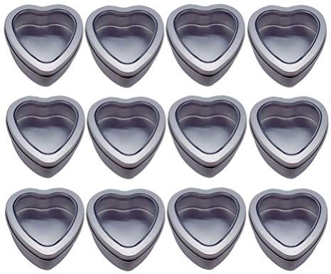 NUOBESTY Stücke Herz Kerzen Dose Metalldose Valentinstag Geschenkdose Teedose Keksdose Vorratsdose Retro Blechdose für Yoga Spa Massage Hochzeit Teelichter Süßigkeiten