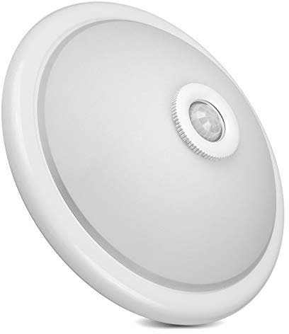 Maclean Plafón con sensor de movimiento y crepúsculo Luz interior Lámpara PIR con iluminación máx.40W IP20 360 ° E27