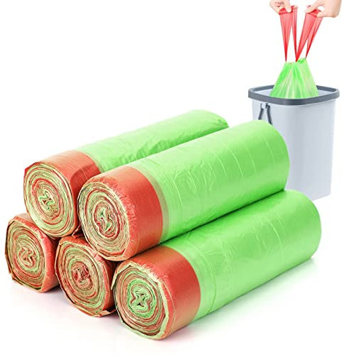 10-15L Bin Bags Liners Drawstring,Biodegradable Food Waste Bags 100 Count,2025 Thickened- Durable -Tough Caddy Bin Bags for Pedal Swing/Kitchen/Bathroom/Garden/Office/Home/Pet (50 x 45cm)