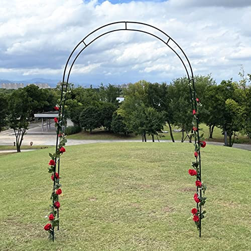 WJ Arco De Jardín De Metal, Jardín De Rosas, Cenador De Celosía | Arco A Las Rosas | Arco De UVA para Plantas Trepadoras | 240cm