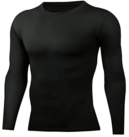 ATRACTIVOLL T-Shirts de Sport Homme Compression, Fitness Baselayer Manches Longues Séchage Rapide Maillot Basket-Ball Football Jersey Gym Shirt
